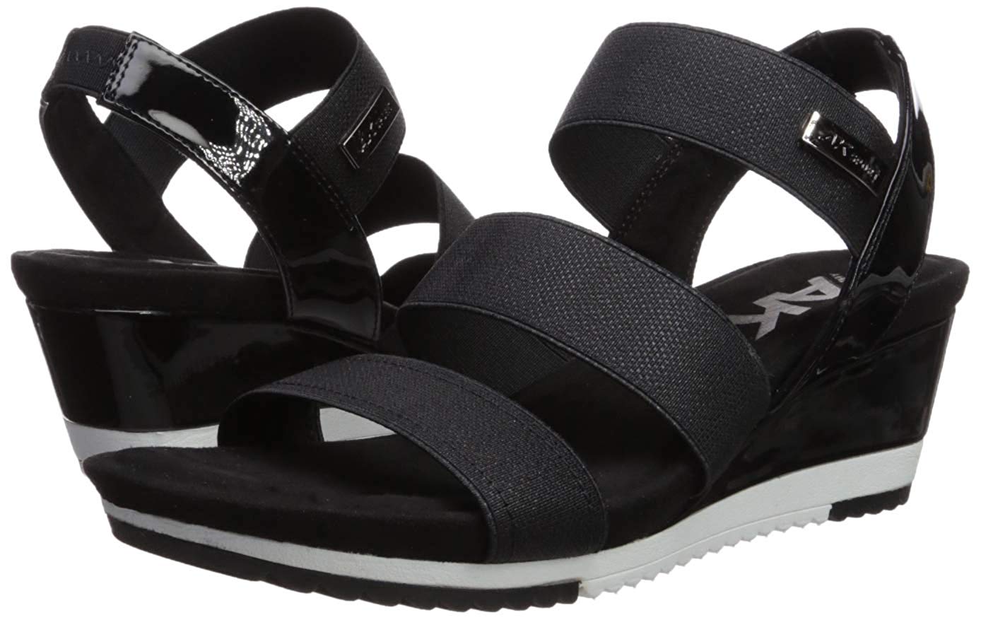 Anne Klein Women's Summertime Wedges Sandal, Black, Size 8.5 | eBay