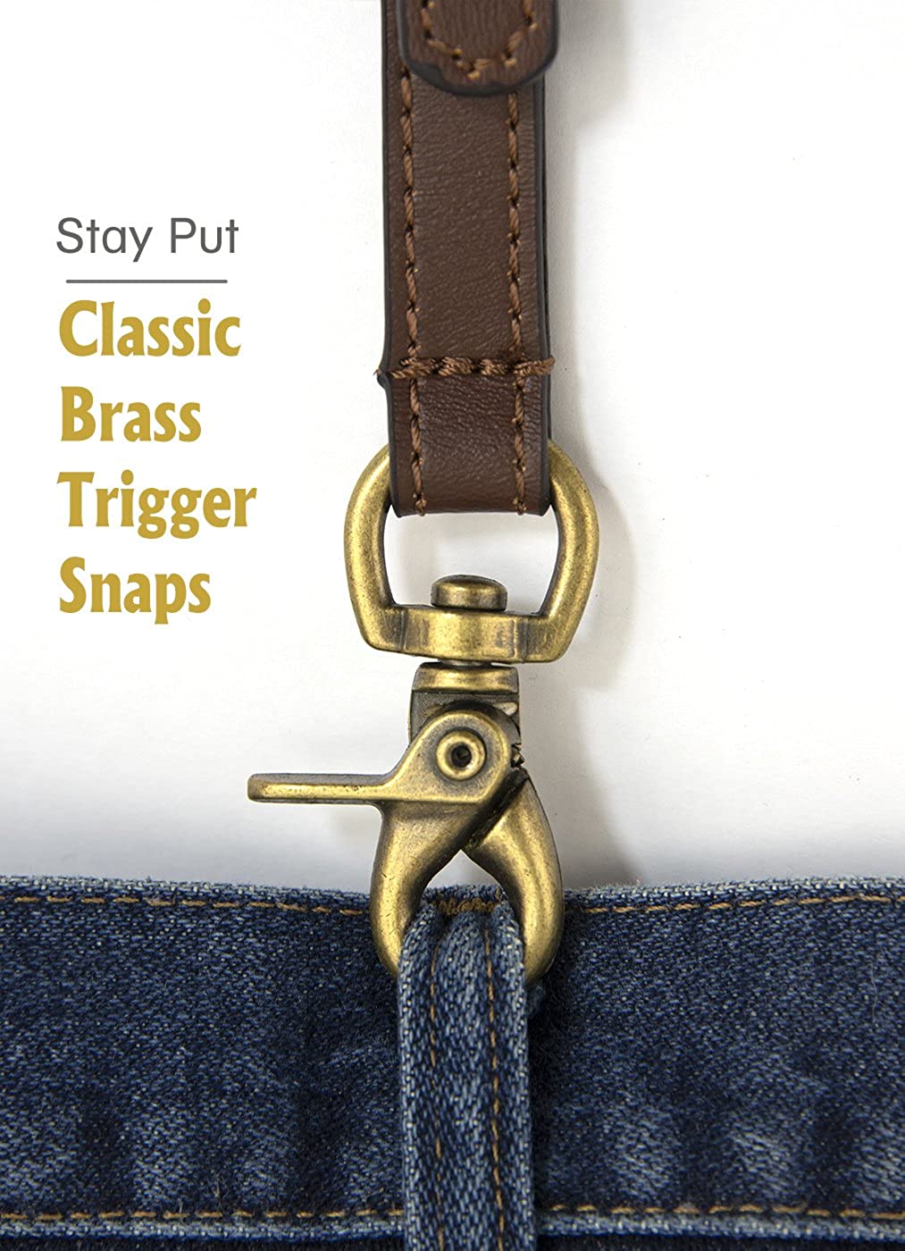 Details about  / Leather Men/'s Suspenders Fashion Solid Hook Buckle Braces Elastic Adjustable Men