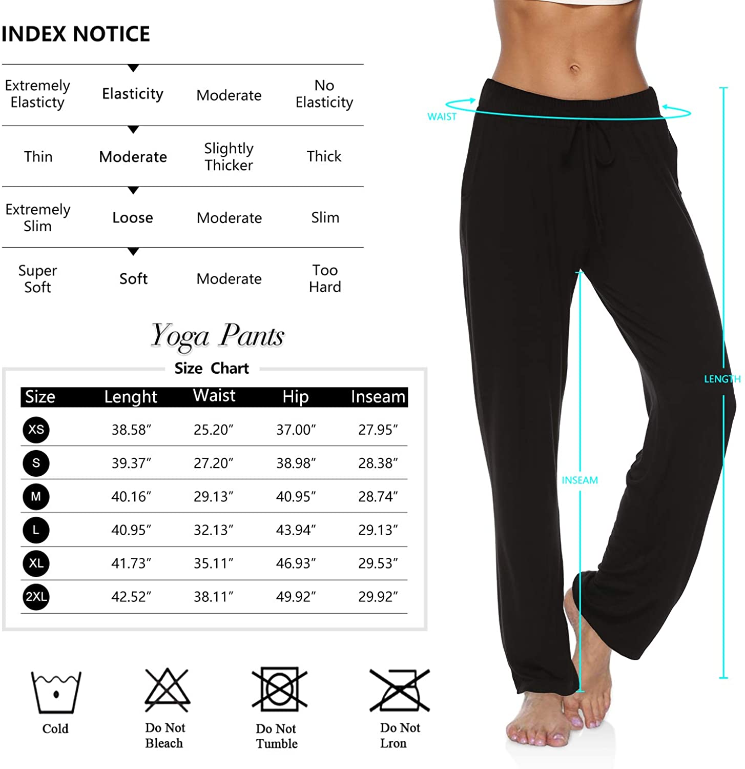 DIBAOLONG Womens Yoga Pants Wide Leg Comfy Drawstring Loose, A1-black ...