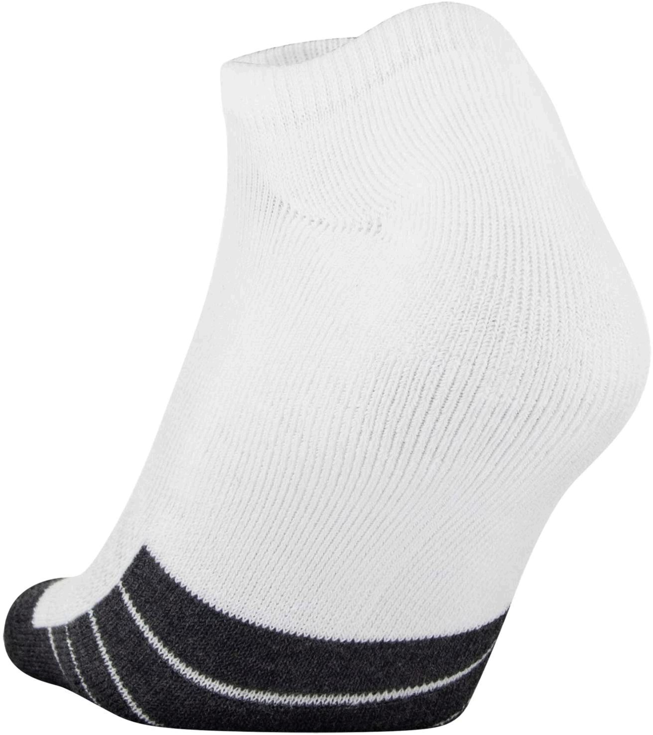 Under Armour Adult Performance Tech No Show Socks, 6Pairs, White, Size