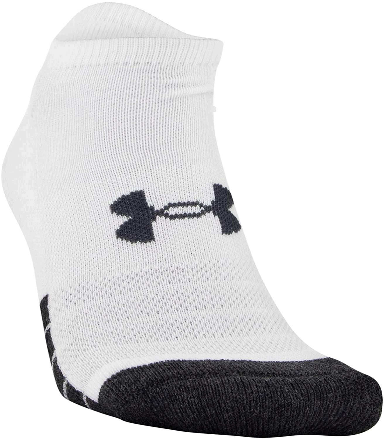 Under Armour Adult Performance Tech No Show Socks, 6Pairs, White, Size