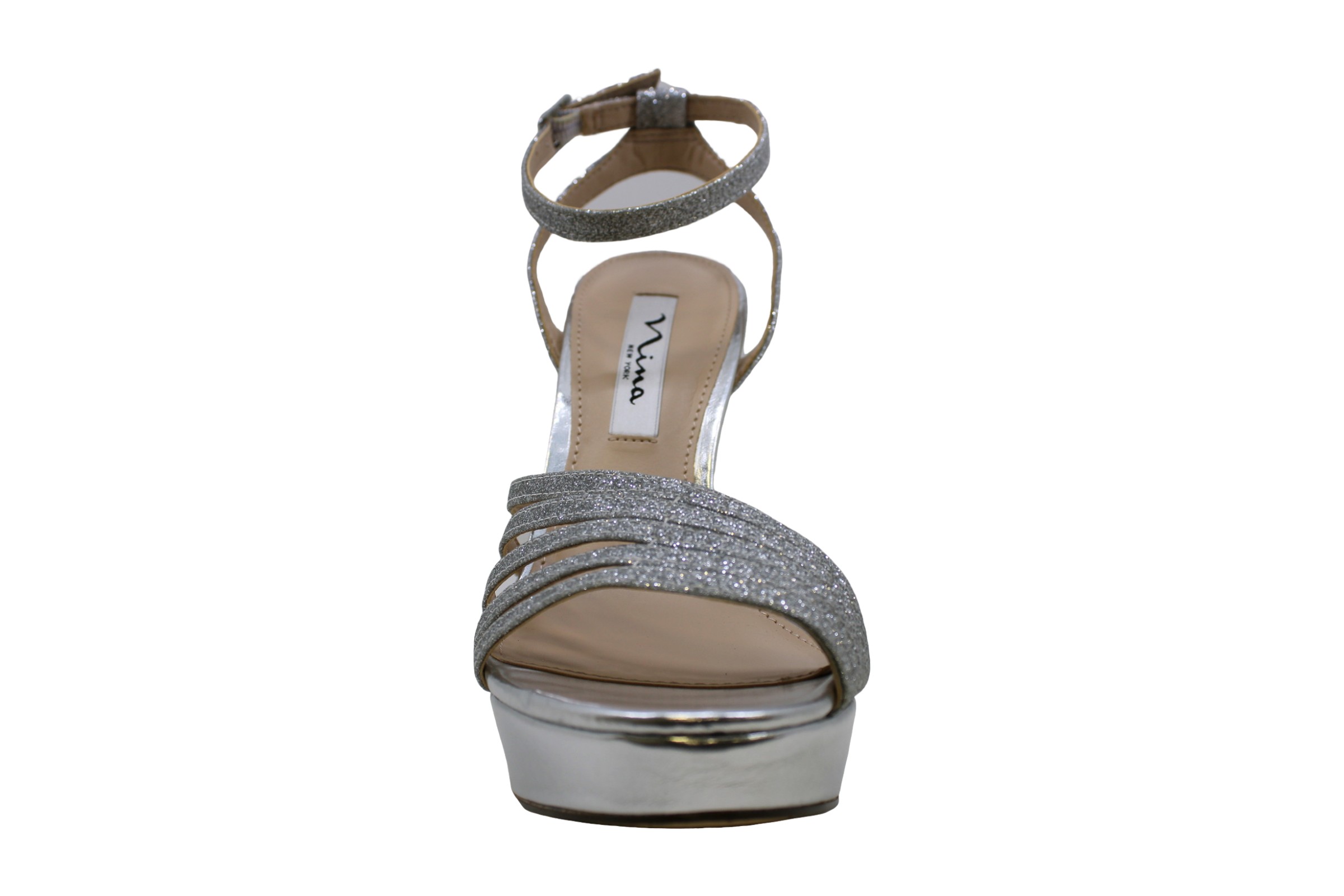 ankle strap sandals silver