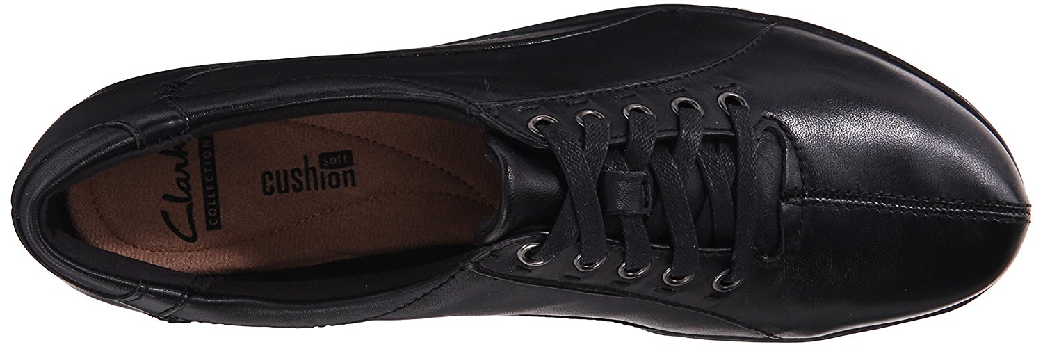 CLARKS Womens Everlay Elma Leather Low Top Lace Up Fashion, Black, Size ...