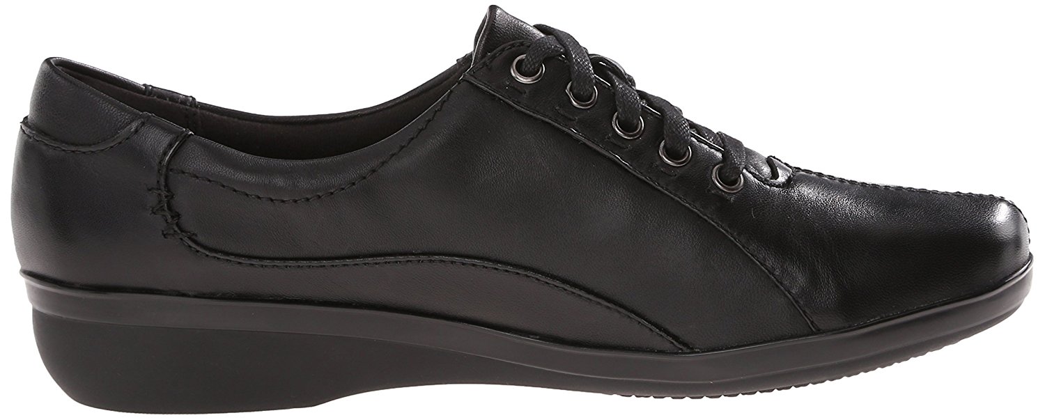 CLARKS Womens Everlay Elma Leather Low Top Lace Up Fashion, Black, Size ...