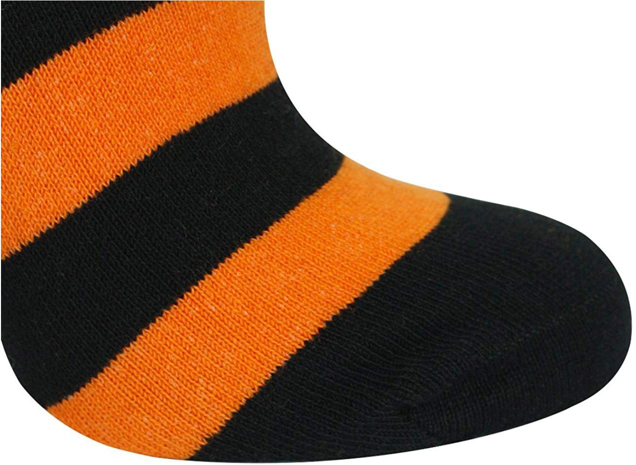 orange and black striped knee high socks