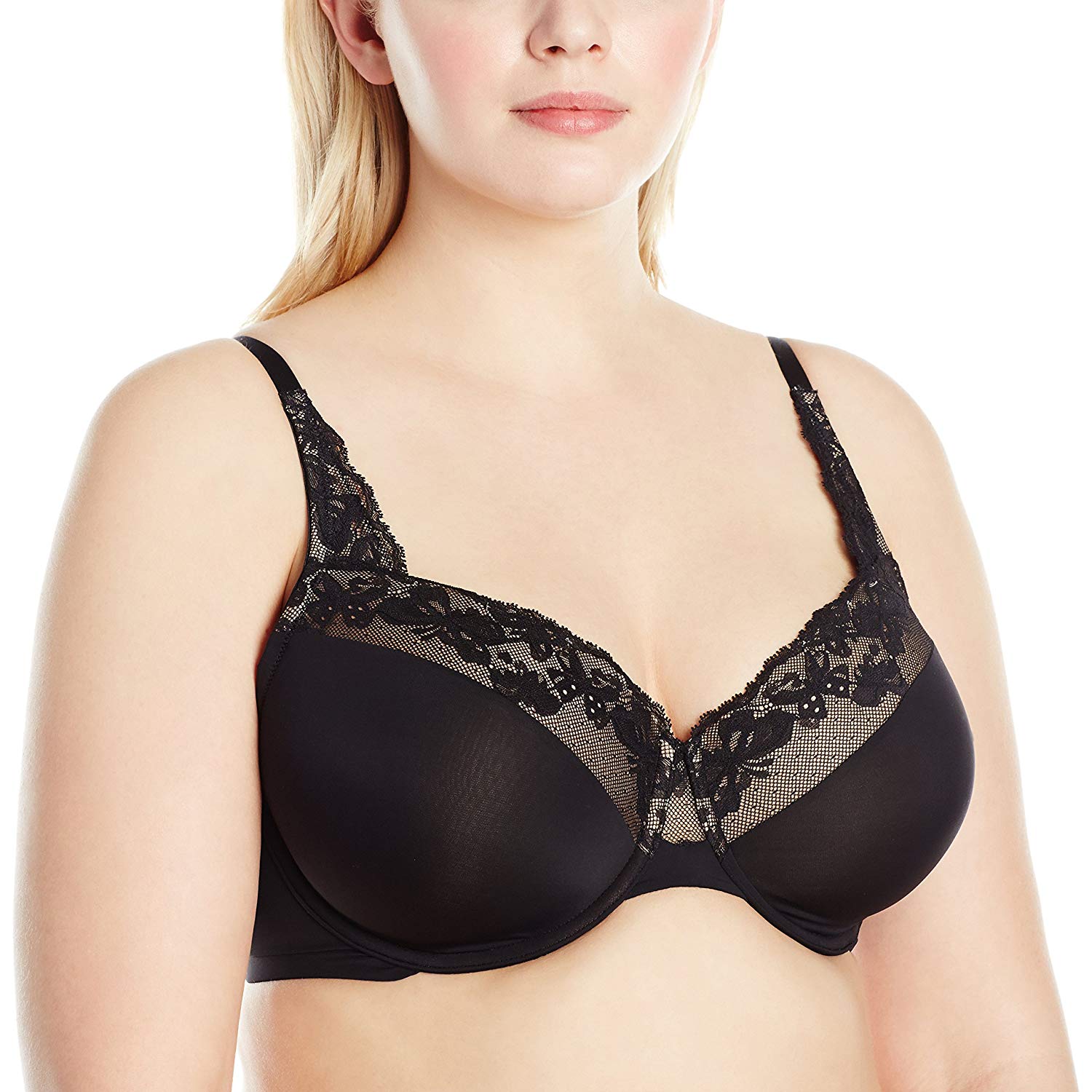Olga Women's Plus-Size Cloud 9 Underwire Contour Bra with Lace,, Black, Size 44C | eBay