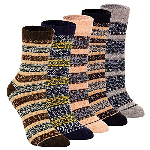 Mens Heavy Thick Wool Socks - Soft Warm, C6-normal Thick 5pack, Size ...