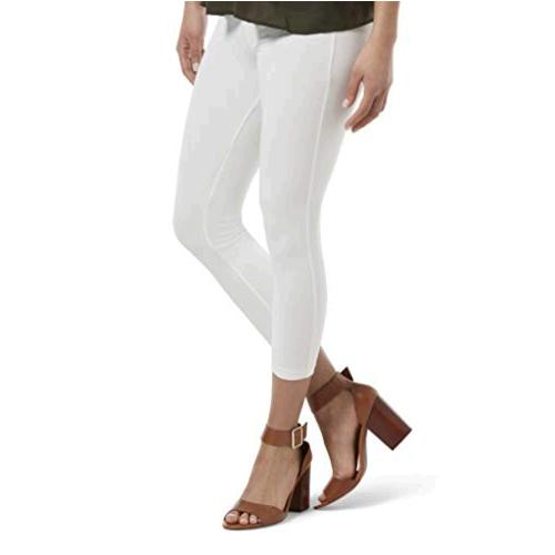 HUE Women's Wide Waistband Blackout Cotton Capri Leggings,, White, Size  Medium X | eBay