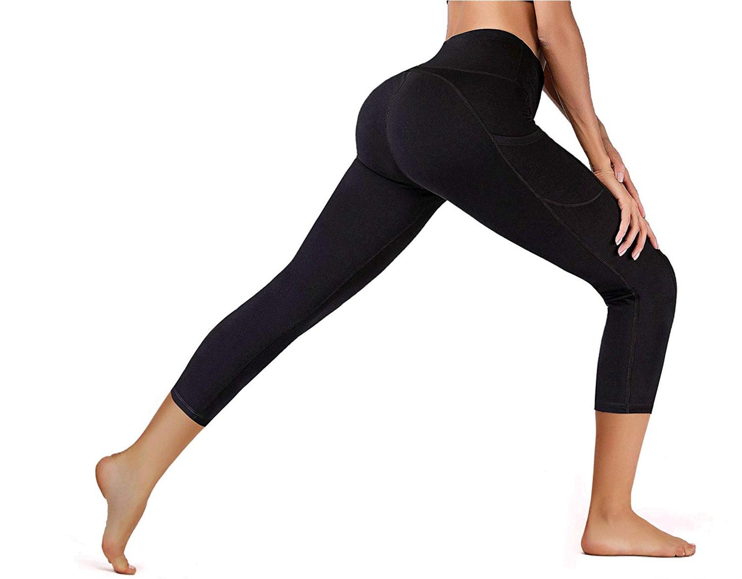 black yoga pants with pockets