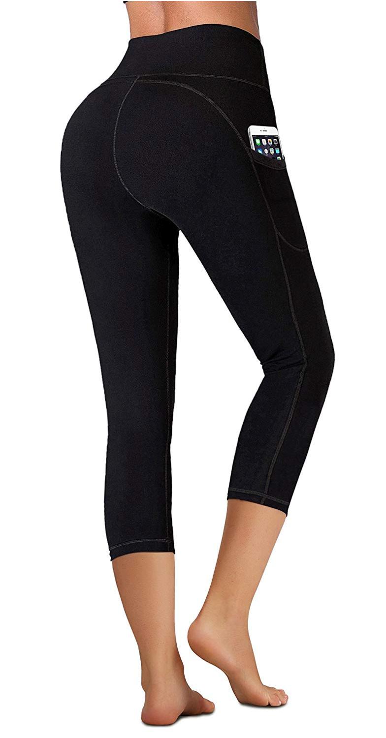 Iuga High Waist Yoga Pants With Pockets Tummy Black Capris Size X Large X4zj 651312149774 Ebay 1032