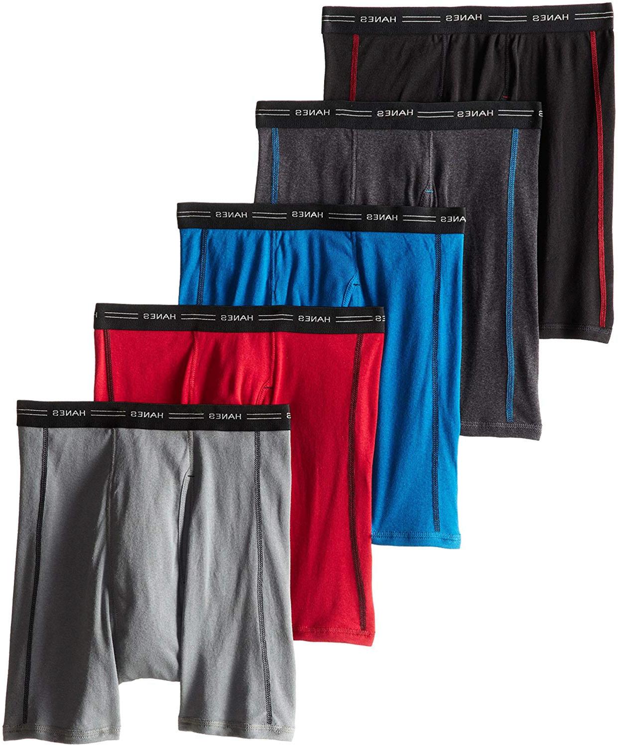 Hanes Men's 5-Pack Sports-Inspired Boxer Brief ,, Assorted Color, Size ...