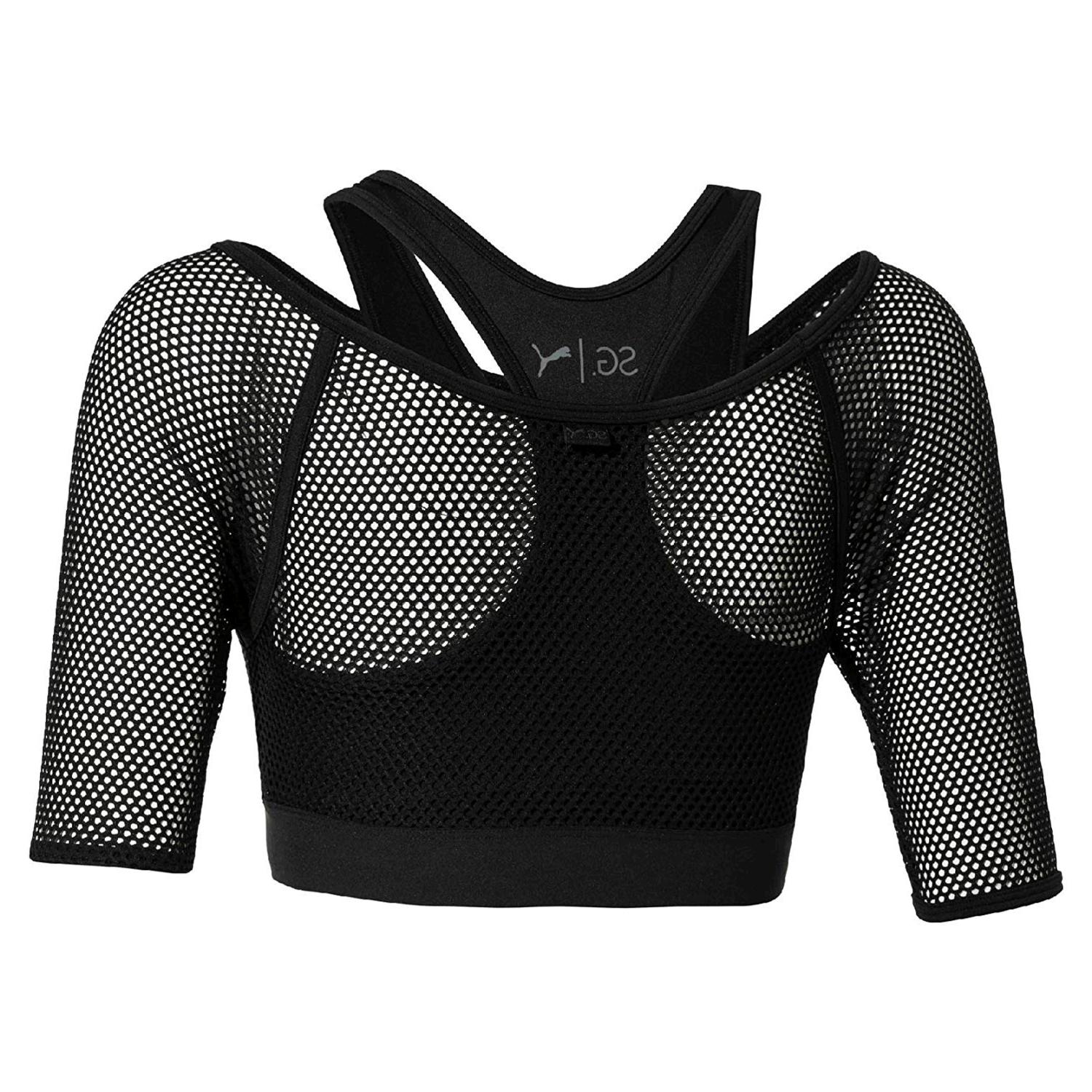 PUMA x Selena Gomez Women's Mesh Bra, puma black, M, Puma Black, Size