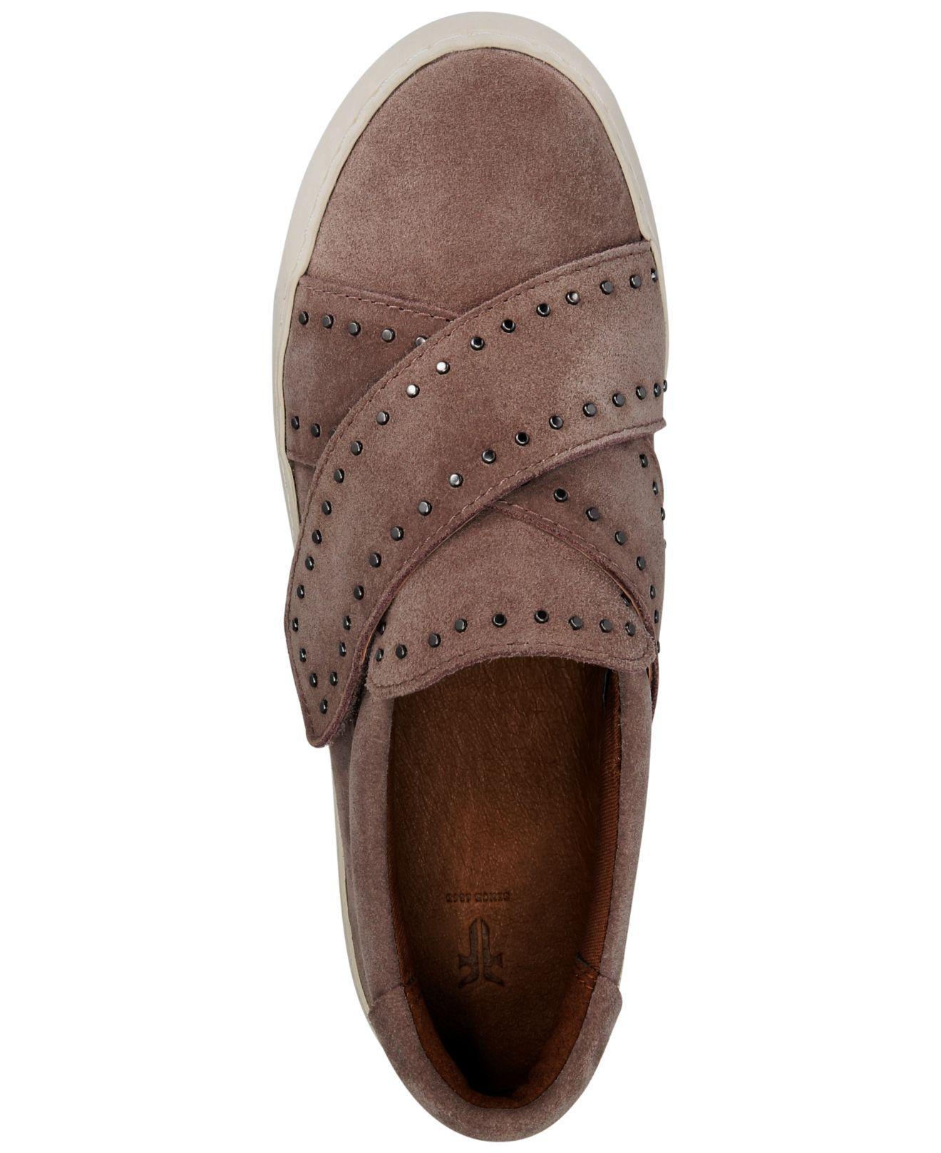 frye leather slip ons