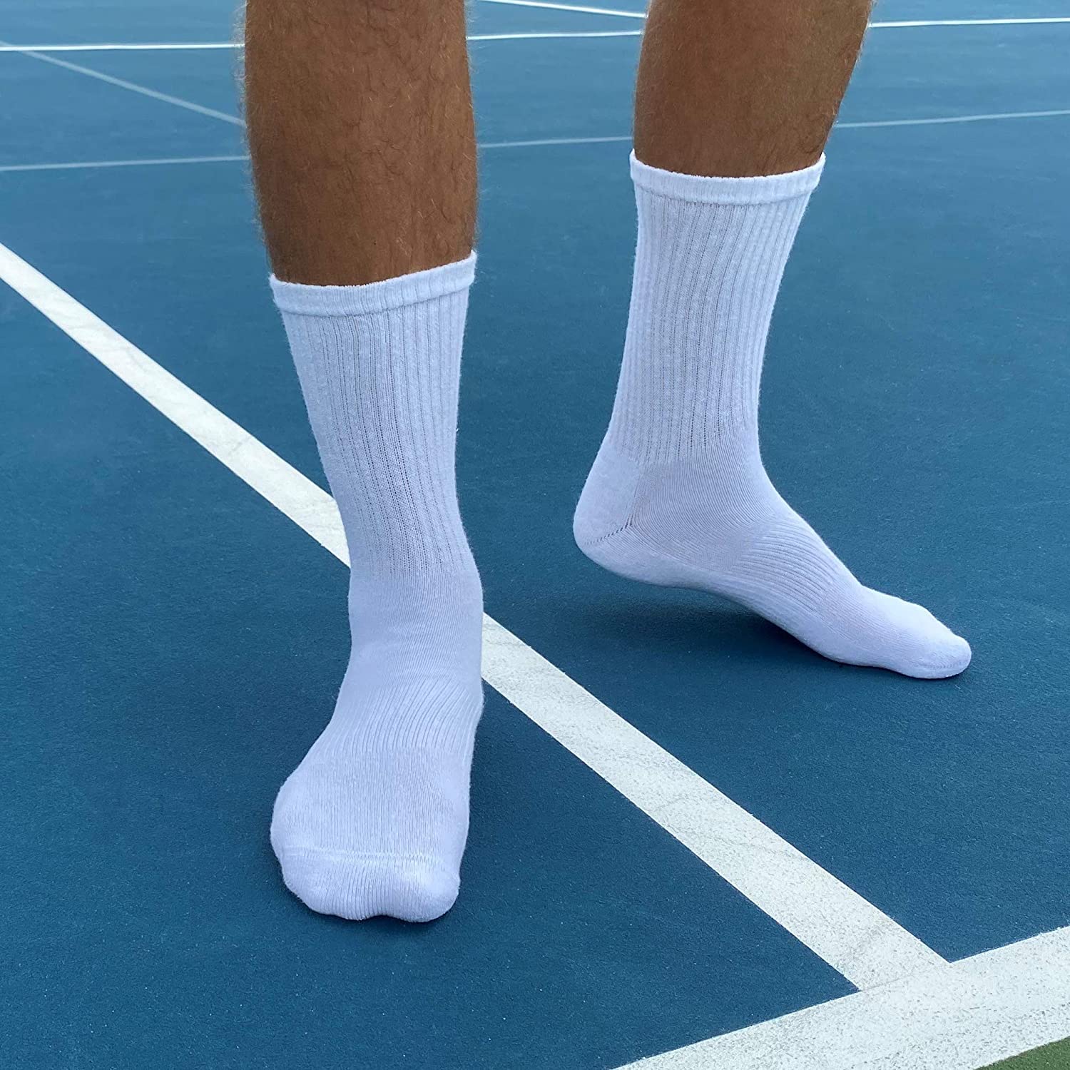 Gildan Mens Cotton Crew Socks 10 Pair White Size 60 Ywls Ebay