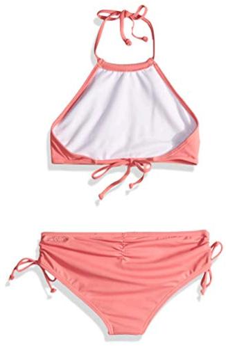 Billabong Girls Sol Searcher High Neck Bikini Set Party Party Pink 8950