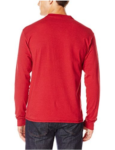 hanes men's long sleeve beefy henley shirt