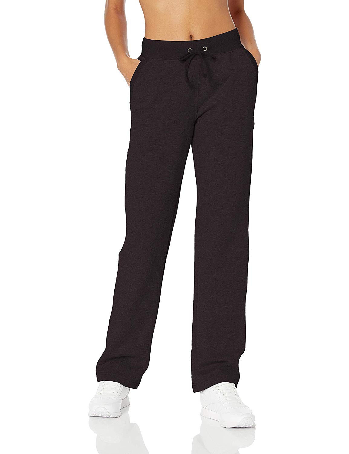 champion women's fleece open bottom pant