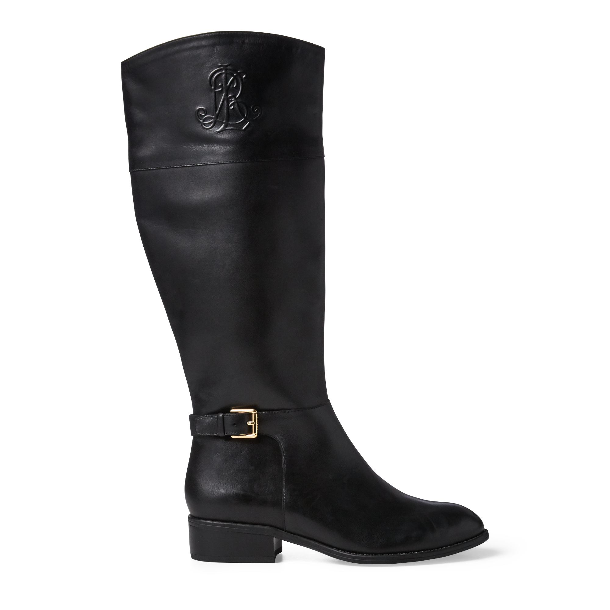 Ralph Lauren Womens Madisen Leather Almond Toe Knee High Riding, Black ...