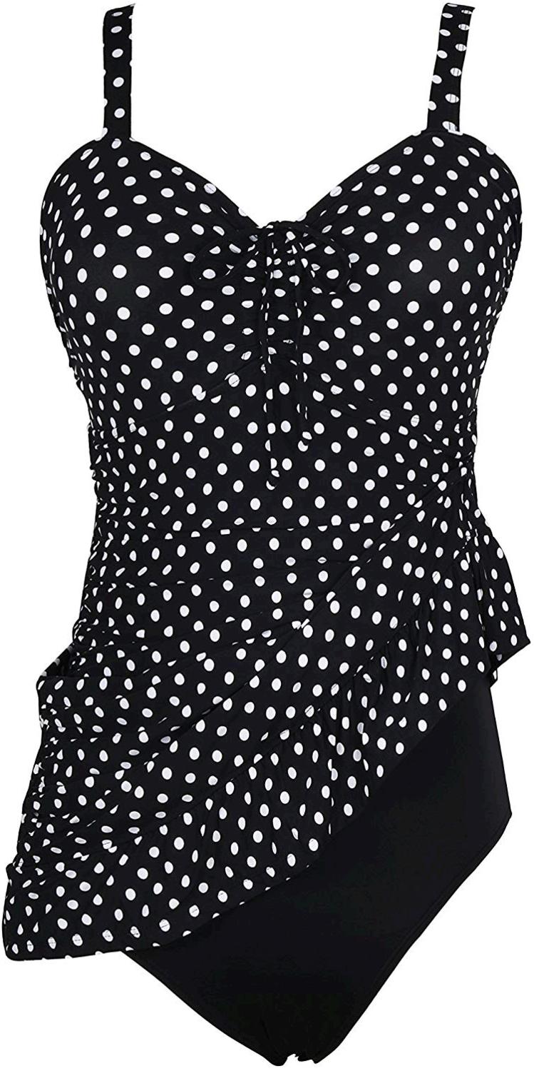 Septangle Women's Swimsuit Shaping Body Polka Dot One Piece, Black ...