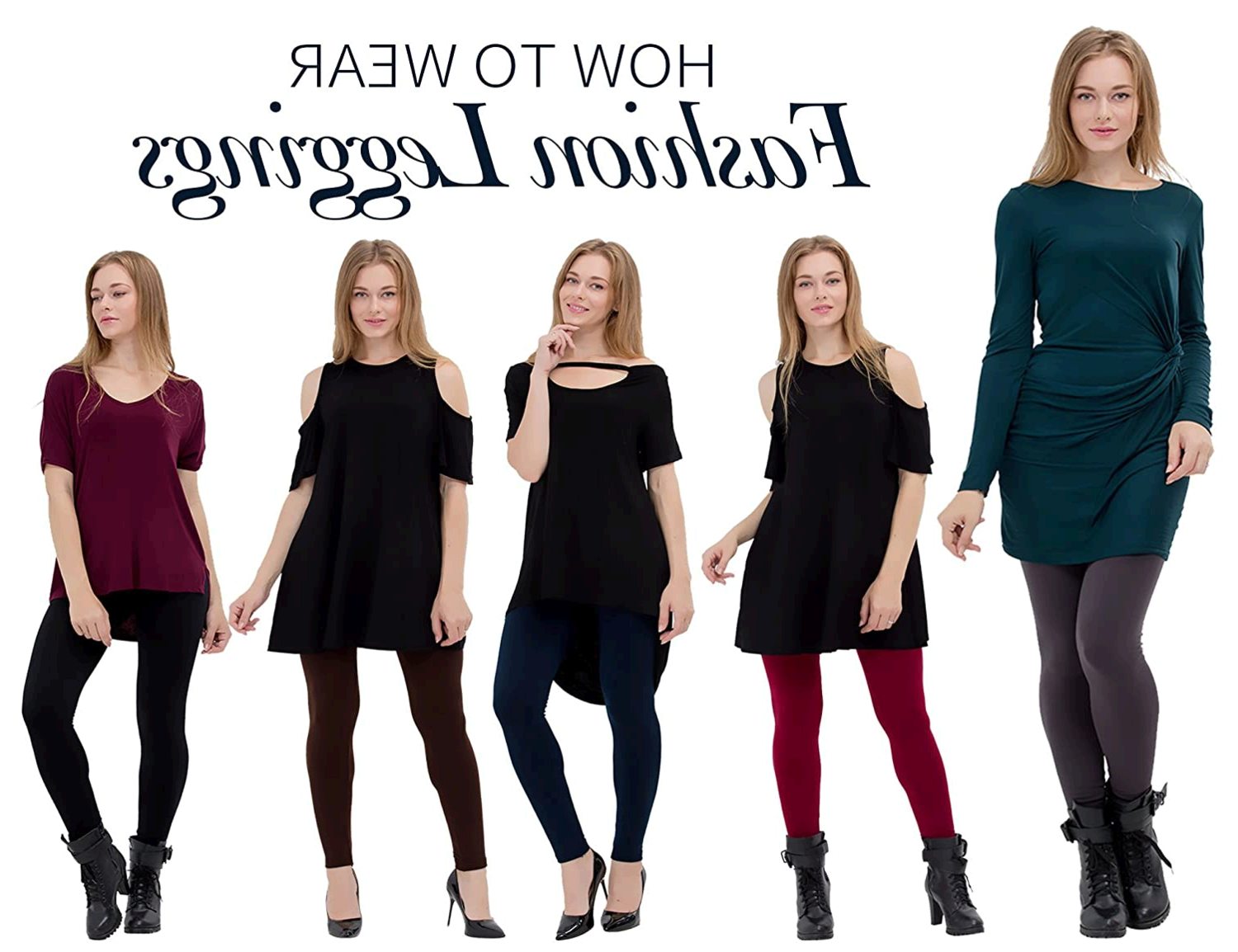 6 Pack Women's Fleece Lined Leggings Soft High Waist, Black, Size One