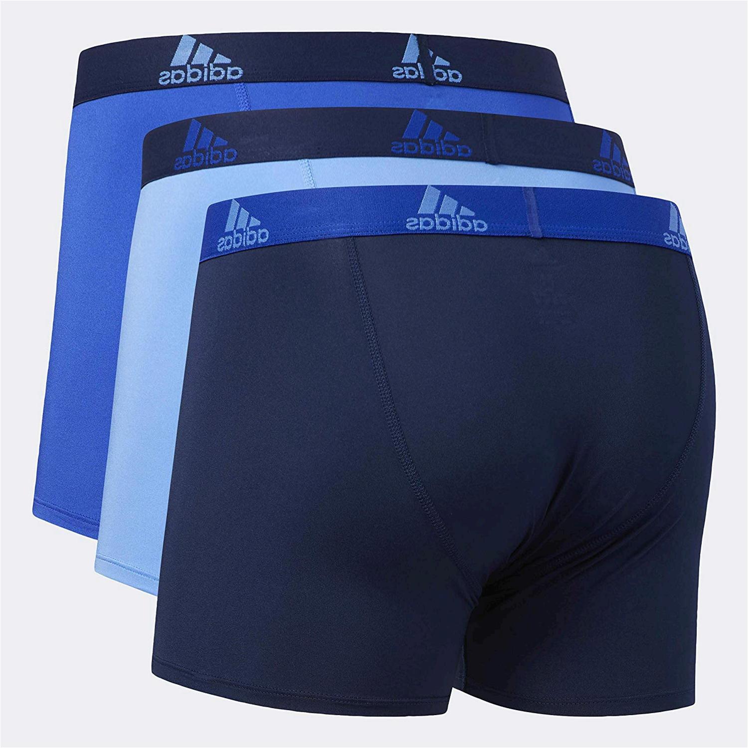 adidas Men's Performance Trunks Underwear (3-Pack), Real, Blue, Size