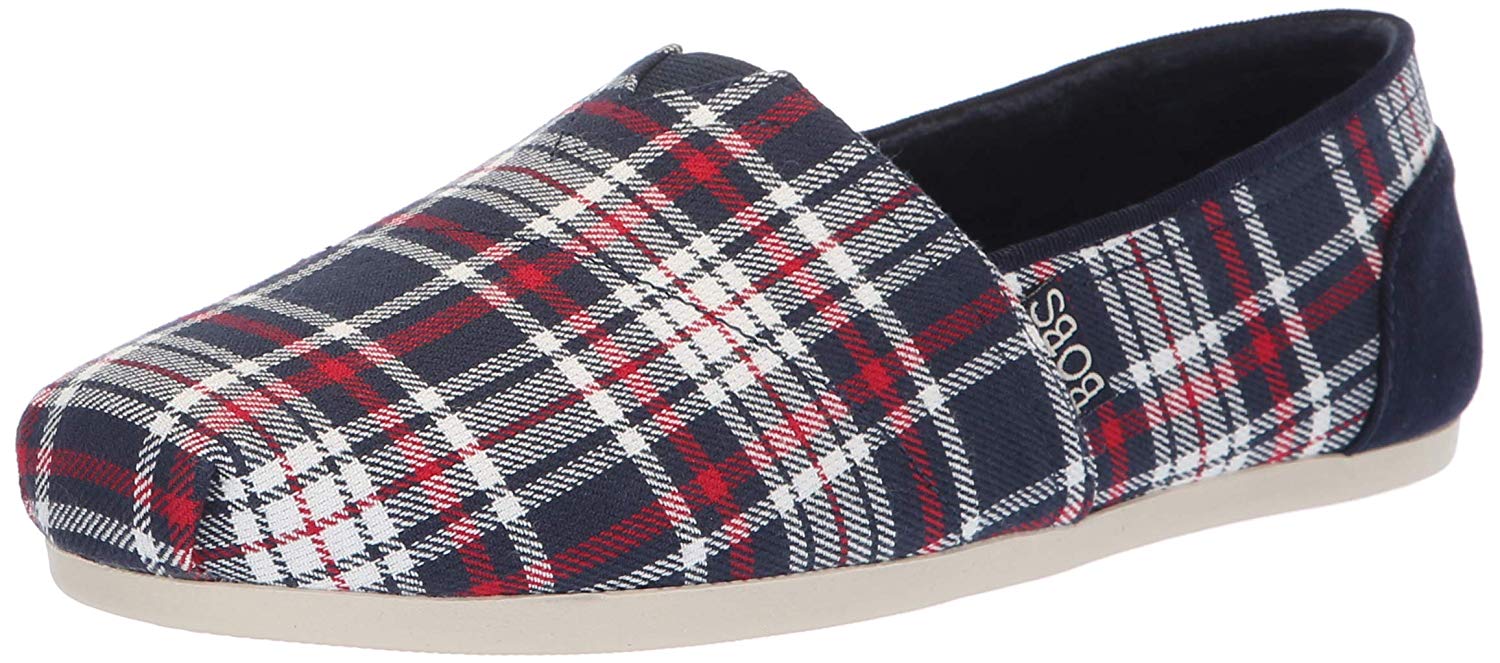 Skechers BOBS Women�s Bobs Plush Dash. Plaid Slip on W