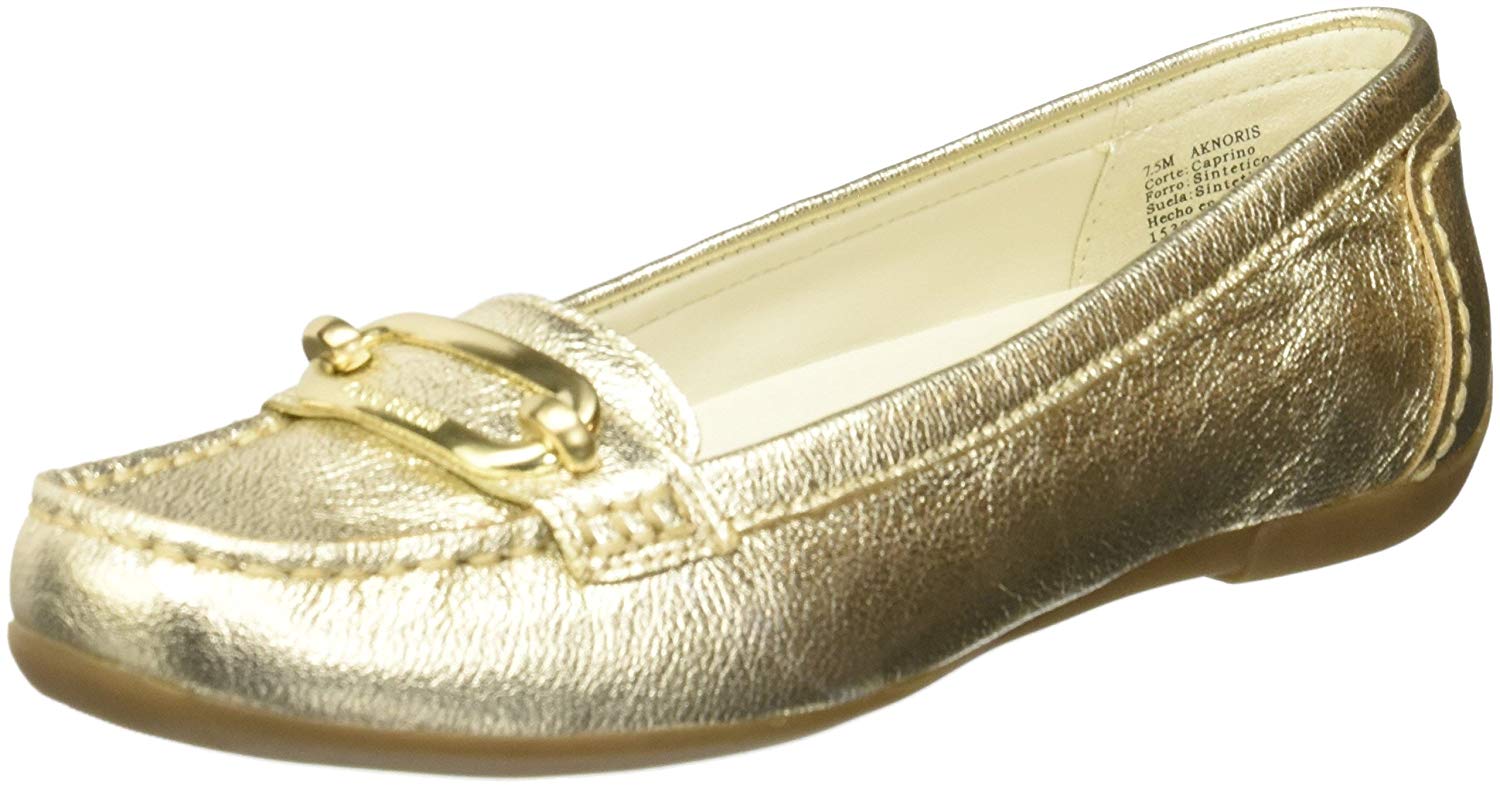 Anne Klein Womens Noris Closed Toe Loafers, Light Gold