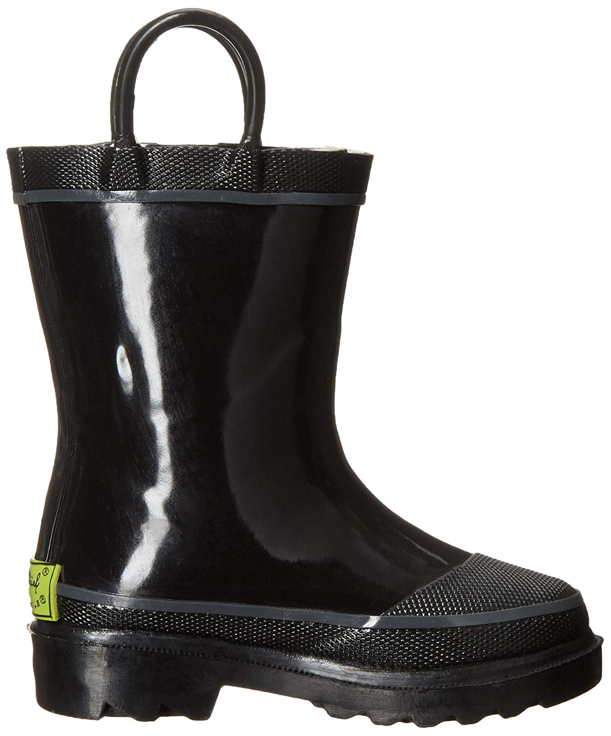 3 M US Little Kid Western Chief Kids Waterproof Rubber Classic Rain Boot with Pull Handles Black
