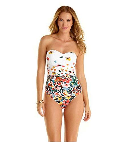 anne cole women's twist front shirred one piece swimsuit