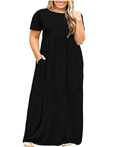 Kancystore Womens Plus Size Dresses Elegant Long Dress for, Black, Size ...