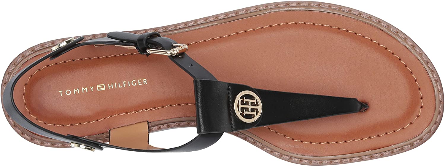 Tommy Hilfiger Women's Bennia Flat Sandal, Black, Size 9.0 Uzc8 | eBay