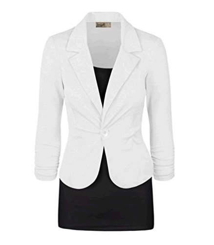 Womens Casual Work Office Blazer Jacket JK1131X White 4X, White, Size 4 ...