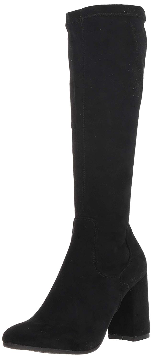 ESPRIT Womens Violetta Suede Closed Toe Knee High Fashion Boots, Black ...