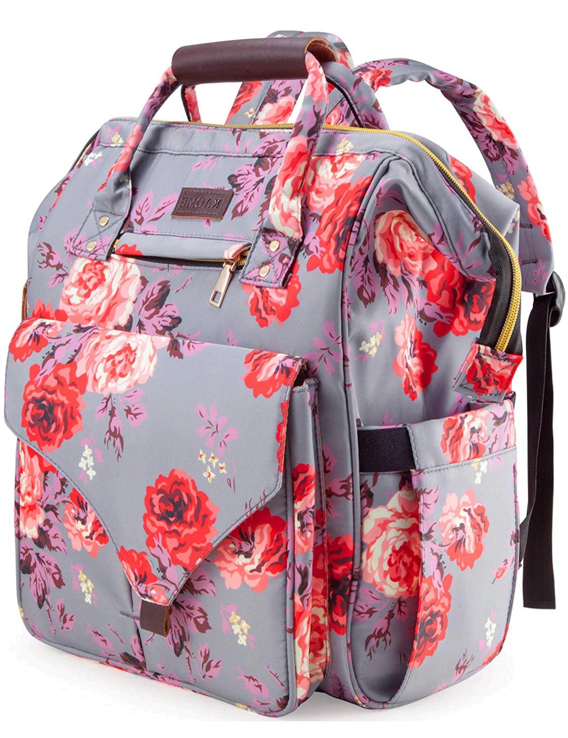 Diaper Bag Backpack, Upgraded Kaome Large Capacity, Floral, Size XX ...