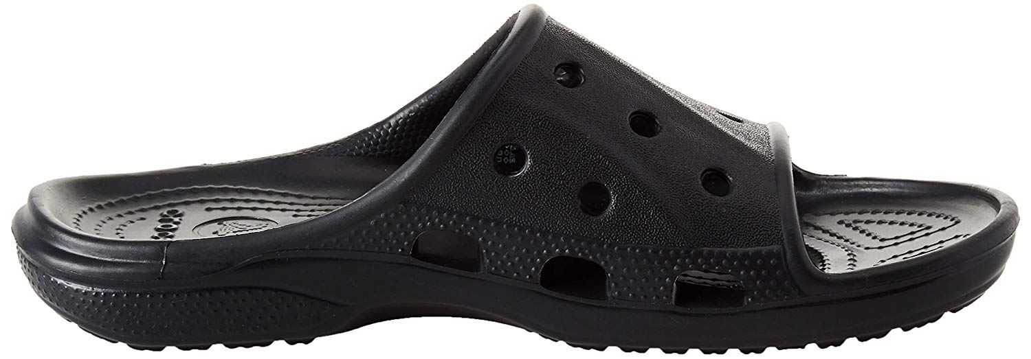  Crocs  Men s and Women s Baya  Slide Sandal  Black Size 11 