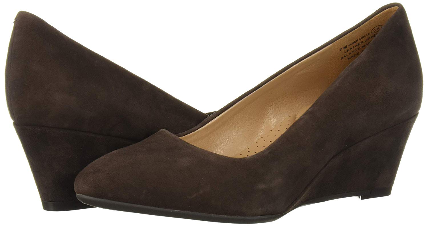 brown leather wedges closed toe