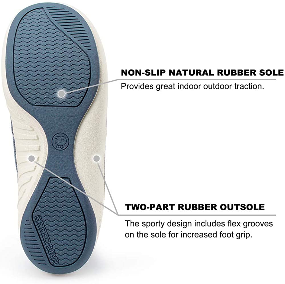 Mens Slippers with Arch Support,, Navy ( Built-in Fleece Insoles ...