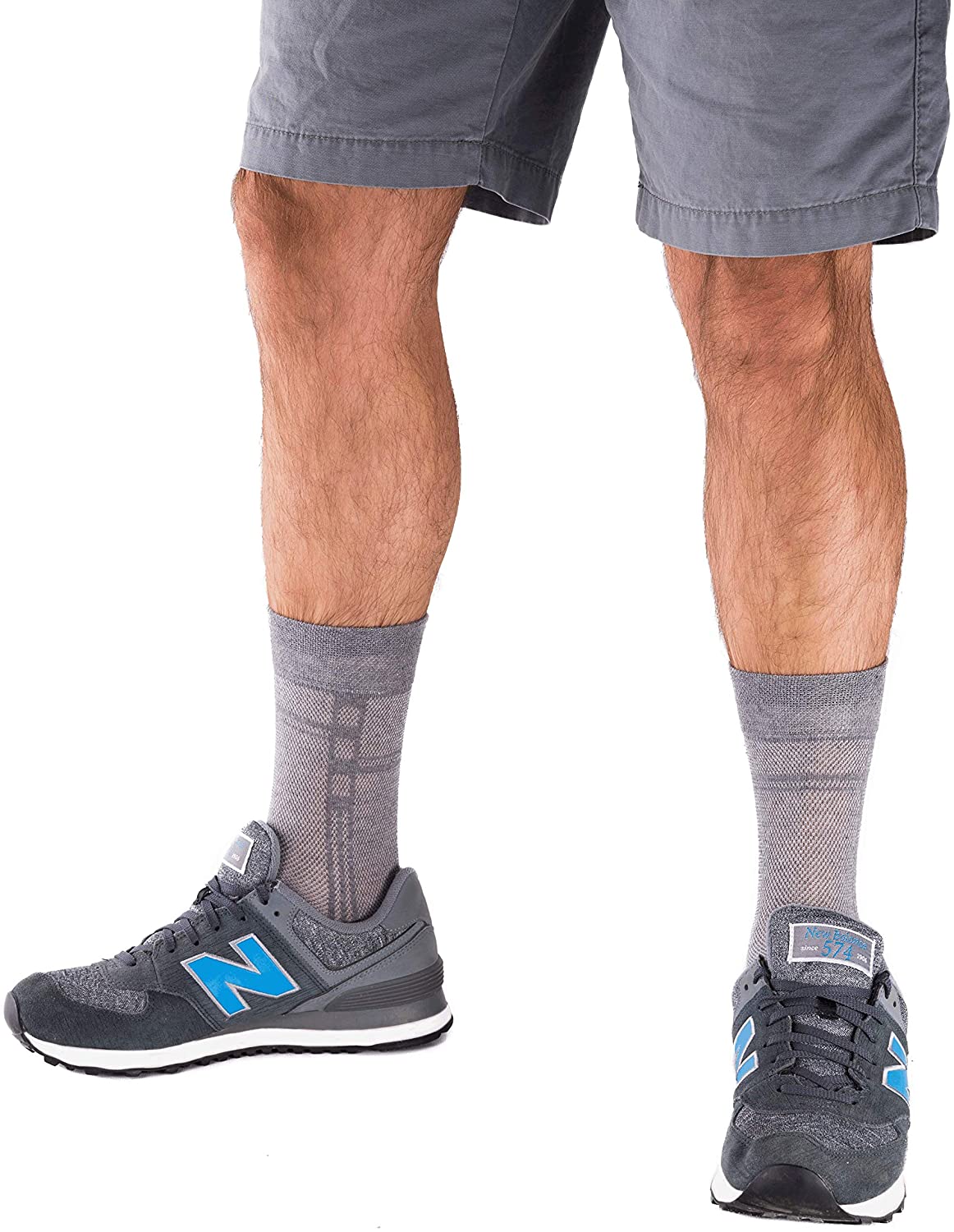 5-pack Men's Ultra thin Breathable Cotton Dress Socks, Grey, Size Large