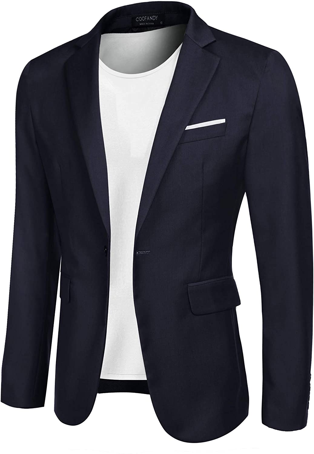 COOFANDY Men's Casual Blazer Jacket Slim Fit Sport, Dark Blue, Size X ...