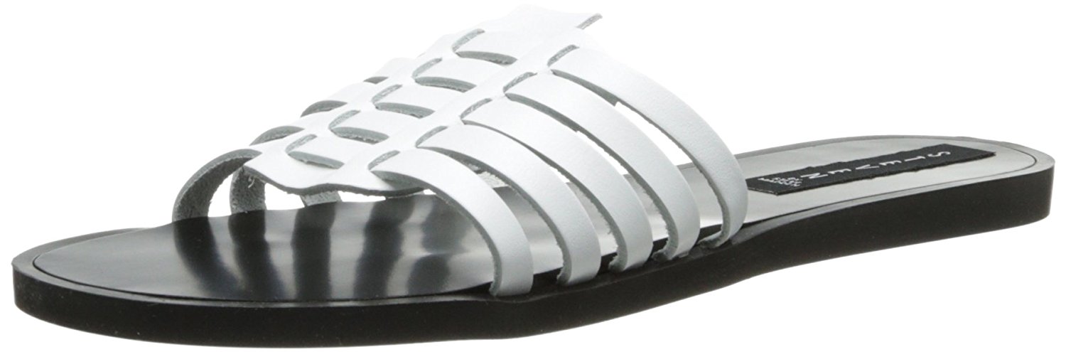 STEVEN by Steve Madden Womens Weaver Huarache Sandal White Leather Size 85 STEVEN by Steve Madden Womens Weaver Huarache Sandal White Leather Size 85