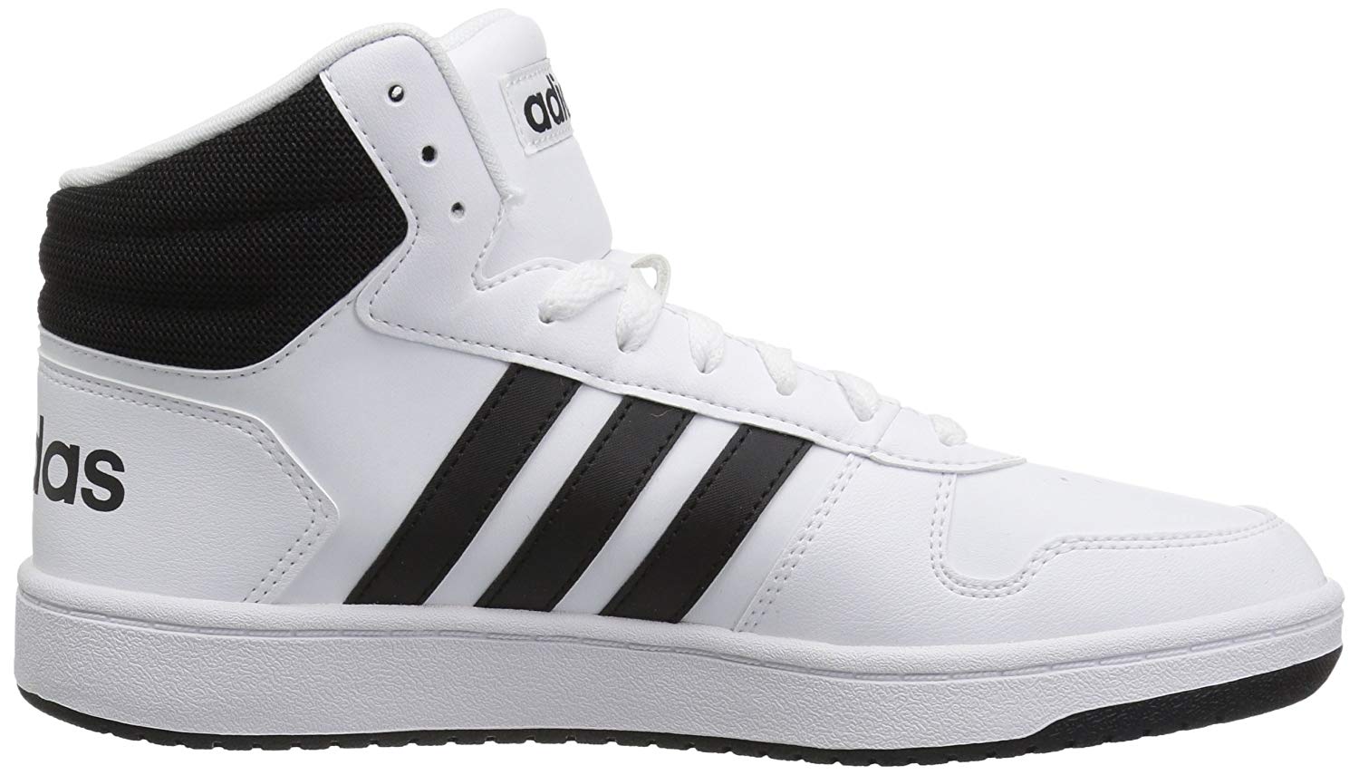 Adidas Mens Hoops 2.0 Low Top Lace Up Fashion, White/Black/Black, Size ...