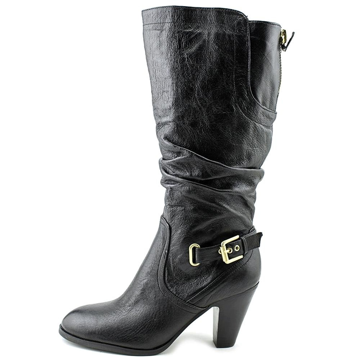 GUESS Womens Mallay Leather Almond Toe MidCalf Fashion Boots Black Size 11.0 GUESS Womens Mallay Leather Almond Toe MidCalf Fashion Boots Black Size 11.0