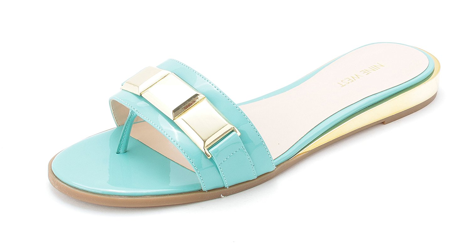 Nine West Womens XTINA Open Toe Casual Slide Sandals Turquoi SY Size 60 Nine West Womens XTINA Open Toe Casual Slide Sandals Turquoi SY Size 60