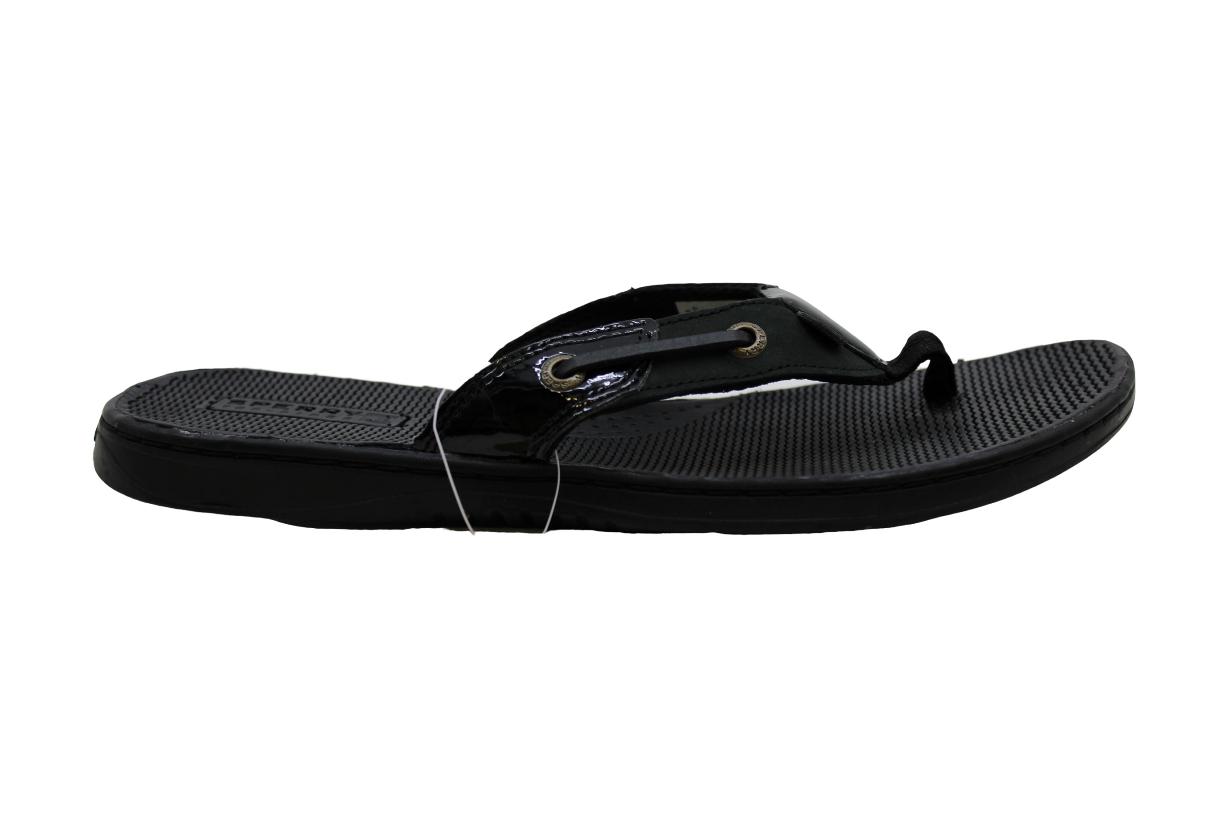 sperry black flip flops