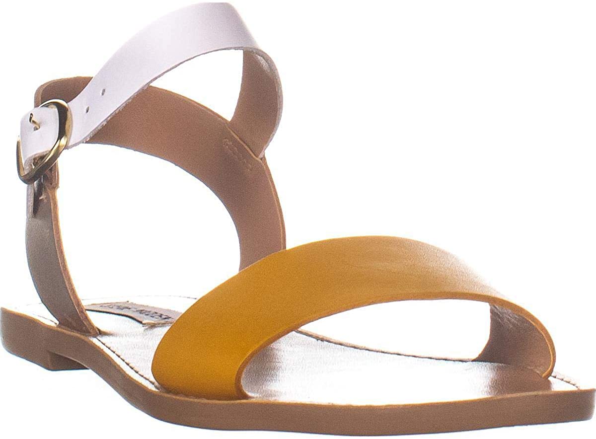 Steve Madden Womens DONDDI Leather Open Toe Casual Slide, Yellow Multi, Size 9.5 | eBay