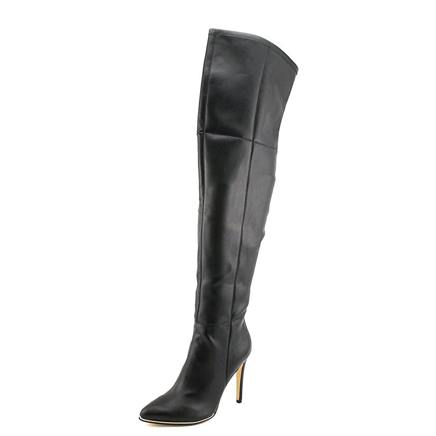 GUESS Womens Zonian Leather Pointed Toe Over Knee Fashion Boots Black Size 5.0 GUESS Womens Zonian Leather Pointed Toe Over Knee Fashion Boots Black Size 5.0