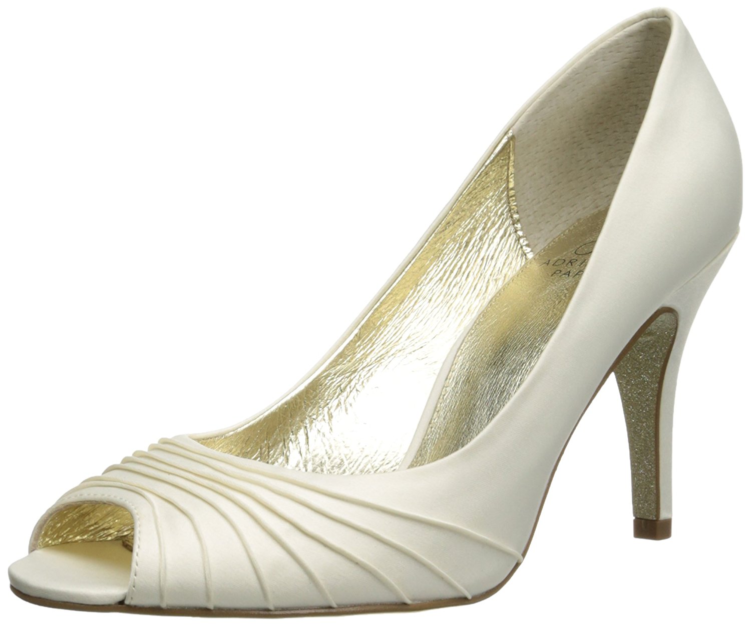 Adrianna Papell Womens Farrel Silk Peep Toe Classic Pumps Ivory Satin Size 5.0 Adrianna Papell Womens Farrel Silk Peep Toe Classic Pumps Ivory Satin Size 5.0