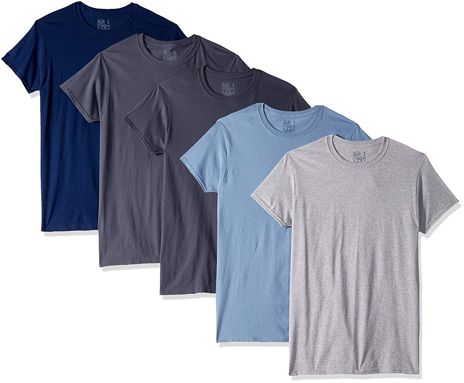 Fruit of the Loom Men's Crew Neck T-Shirt Multipack,, MultiColor, Size ...