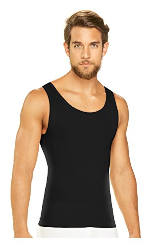 DIANE & GEORDI 3301 Under Vest Shirt Body Shaper for Men |, Black, Size ...