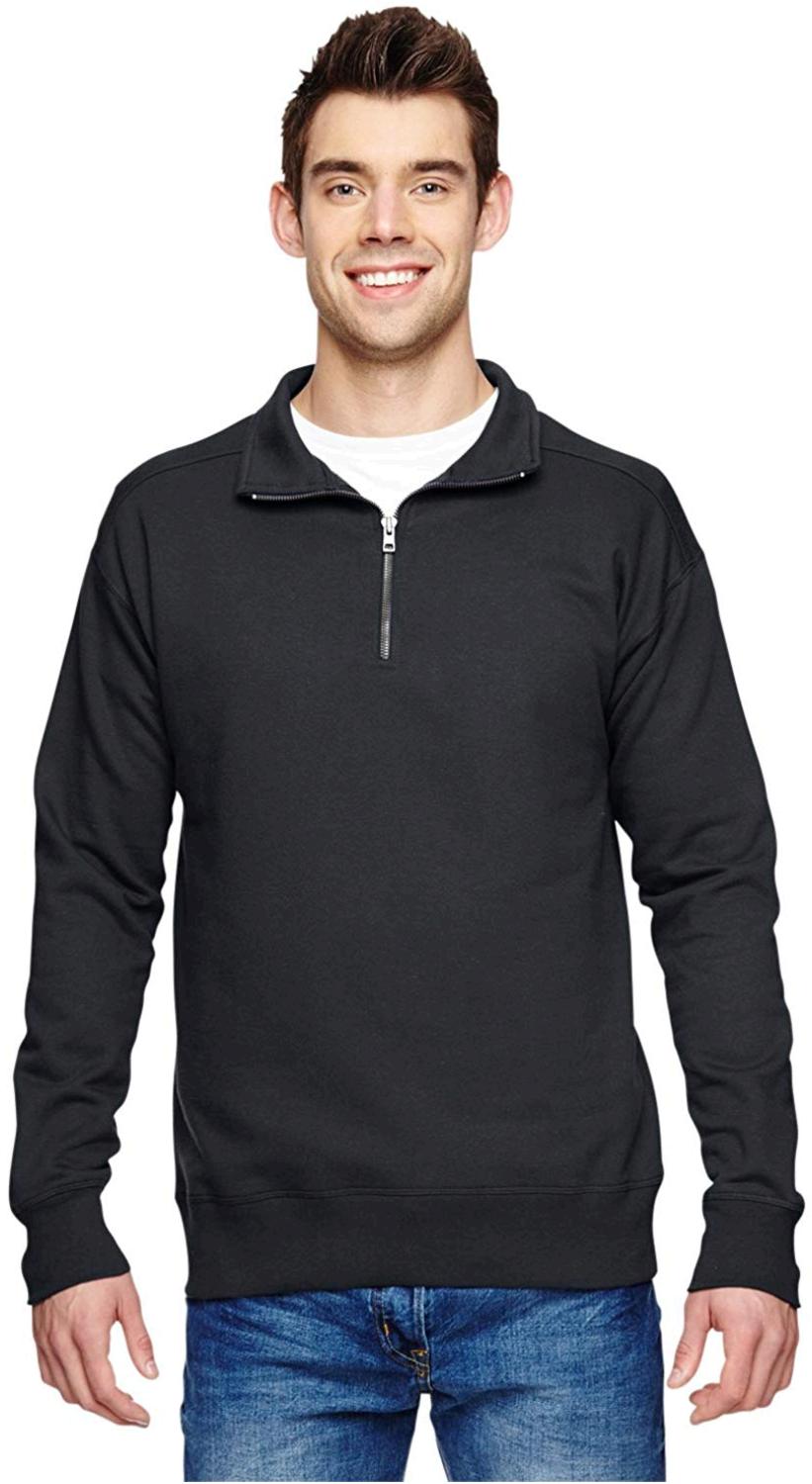 Hanes Men's Nano Quarter Zip Fleece Jacket,, Vintage Black, Size XX ...